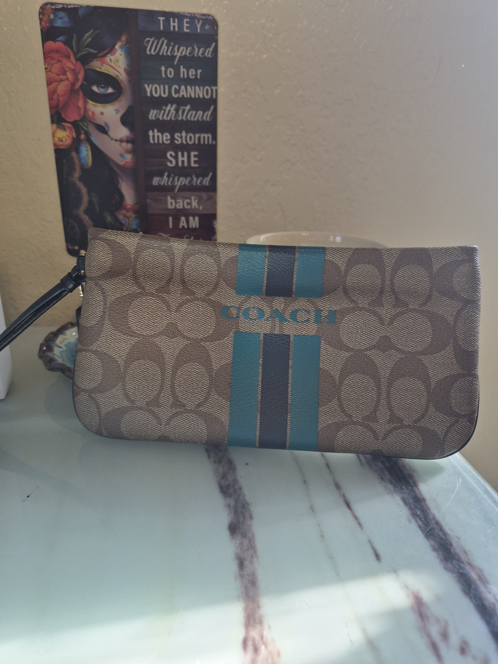 Coach Signature Varsity Stripe Wristlet
